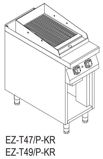 Поверхность жарочная Kogast EZ-T49/P-KR 58171 открытая электр. 900 серии