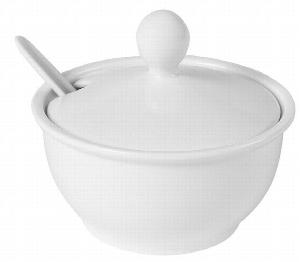 Соусник Cameo Imperial White с крышкой с ложкой H9Cm D7,7См 120МЛ 210-35