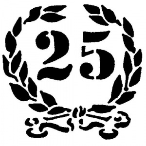 Трафарет для декора D26См "ЮБИЛЕЙ 25", пластик Mask 38