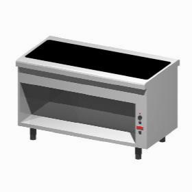 Прилавок тепловой EMAINOX 8EGVC15 8045023 с подог. стеклокерамич.поверхностью на открытом шкафу
