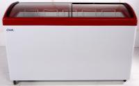Ларь морозильный Снеж МЛГ-500 красный с гнутым стеклом 