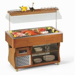 Стол шведский холодильный Tecfrigo Isola Gourmet 4M темный орех