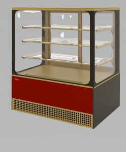 Витрина кондитерская Kayman Kвк-1300М квадро золото