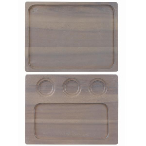 Блюдо деревянное 32Х24СМ, двухстороннее, Buffet Wood Grey Zcawsgb1