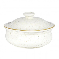 Купить горшок для запекания 0,43л d14см, с крышкой, stonecast, цвет barley white swhslspt1 – цена от завода, доставка до двери | RuOborudovanie.ru