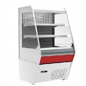 Минигорка холодильная Полюс F13-07 Vm 1,0-2 стеклопакет (Carboma 1260/700 ВХСп-1,0) декор красный