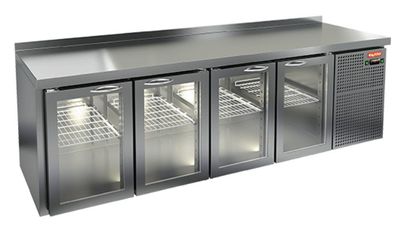 GNG 1111 BR2 HT стол. охл.(+2+10), 4 распаш.стекл.двери, увелич. объема, на низ.ножках