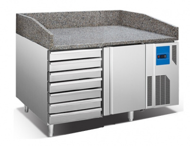 Стол для пиццы Koreco SPZ 1610 WN (+0/+12) гранит.столеш 390л, 1дв, 7ящ, 1500х800х985мм