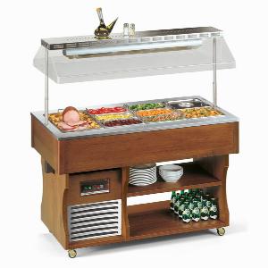 Стол шведский тепловой Tecfrigo Isola 6M Bm мармит темн.орех