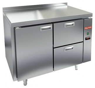 Стол охлаждаемый Hicold GN 12/TN P с сист.центр.охл. (-2+10), 1 дверь, 2 ящ, 1055х700х850