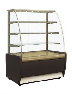 Витрина кондитерская Полюс K70 Sh 0,9-1 0012-0109 (СТЕКЛО) корич.-Золотой