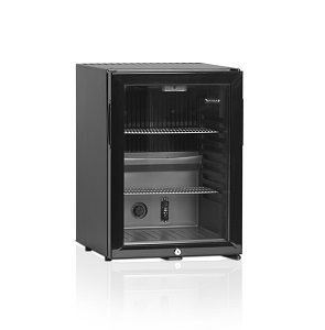 Шкаф холодильный Tefcold Tm42G (черный) (+5/+12) 40л со стеклом барный, с замком