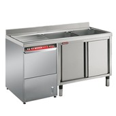 Ванна моечная размером 70х160х90 см с 2 цельнотянутыми гнездами Angelo Po LA1624SL