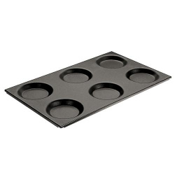 Купить противень paderno 41755-11, 53х32,5см, gn 1/1 6 порций по d12,5см, алюм. с антиприг.покрытием – цена от завода, доставка до двери | RuOborudovanie.ru