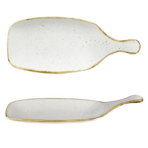 Блюдо сервировочное 28,4СМ, без борта, с ручкой, Stonecast, цвет Barley White Swhspdlh1