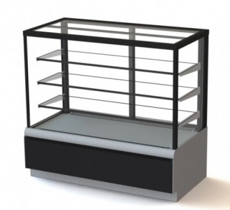 Витрина холодильная кондитерская Kc70 Vm 0,9-1 Light 9006-9005 (ВХСВ-0,9Д Carboma Cube) техно