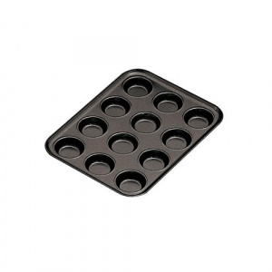 Противень Paderno 47748-35 "ТАРТАЛЕТКА" 35,5х27см H2,5см, 12 ячеек, алюминий с антиприг.покрыт.