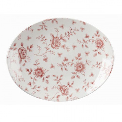 Купить блюдо овальное 31,7х25,5см, без борта, vintage prints, цвет cranberry rose chintz rccop121 – цена от завода, доставка до двери | RuOborudovanie.ru
