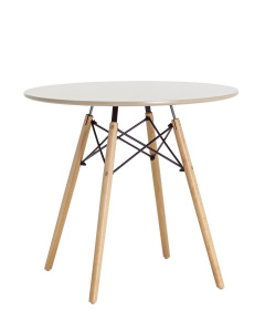 Стол обеденный Eames D-800 мм, 4 ножки Бежевый обеденный нераздвижной